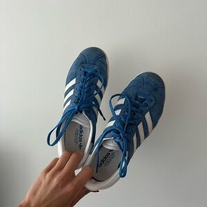 Blue Adidas Gazelles